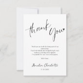 Minimalistische Handgeschreven Script Hart Verjaar Bedankkaart (Voorkant)