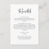 Minimalistische handgeschreven script huwelijksdet informatiekaartje (Voorkant)