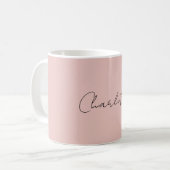 Minimalistische Handgeschreven Script Naam Roos Go Koffiemok (Voorkant links)