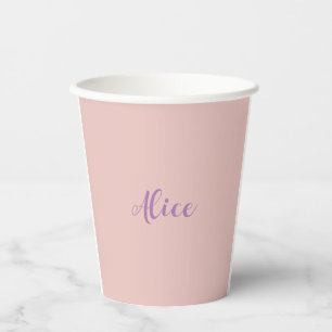 Minimalistische Handgeschreven Script Naam Roos Go Papieren Bekers