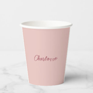Minimalistische Handgeschreven Script Naam Roos Go Papieren Bekers