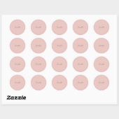 Minimalistische Handgeschreven Script Naam Roos Go Ronde Sticker (Vel)