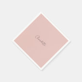 Minimalistische Handgeschreven Script Naam Roos Go Servet (Hoek)