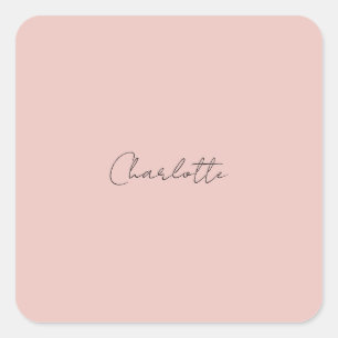 Minimalistische Handgeschreven Script Naam Roos Go Vierkante Sticker