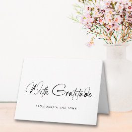 Minimalistische handgeschreven scriptfoto bedankkaart