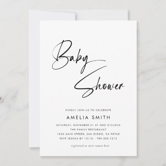 Minimalistische handgeschreven scriptfoto kaart (Voorkant)