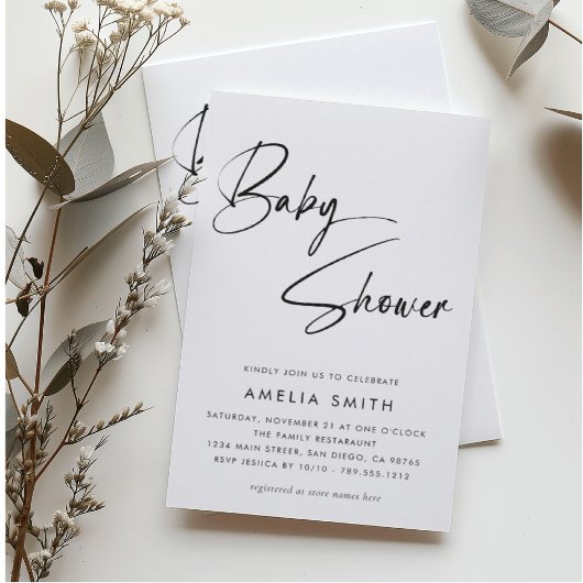 Minimalistische handgeschreven scriptfoto kaart