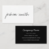 Minimalistische handgeschreven tekst visitekaartje (Voorkant / Achterkant)