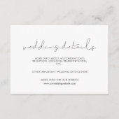 Minimalistische handgeschreven trouwgegevens kaart (Voorkant)