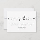 Minimalistische handgeschreven trouwontvangstkaart kaart (Voorkant)