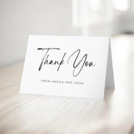 Minimalistische handgeschreven typografie foto bedankkaart