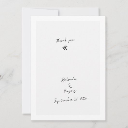 Minimalistische handgeschreven typografie voor een bedankkaart (Voorkant)