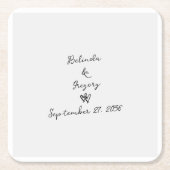 Minimalistische handgeschreven typografie voor een kartonnen onderzetters (Voorkant)