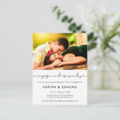 Minimalistische handgeschreven uitnodiging voor ve (Staand voorkant)