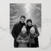 Minimalistische handgeschreven vrede op aarde folie feestdagenkaart (Achterkant)