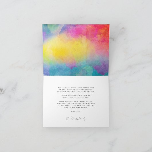 Minimalistische handgeschreven vrolijke kerstfoto feestdagen kaart (Binnen)