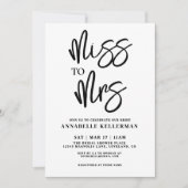 Minimalistische Handgeschreven Zwarte Script Bruid Kaart (Voorkant)