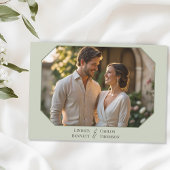 Minimalistische handgetekende bladeren groene foto kaart