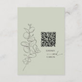 Minimalistische handgetekende bladeren salie groen informatiekaartje (Achterkant)