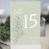 Minimalistische handgetekende bladeren salie groen kaart