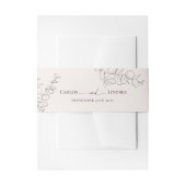 Minimalistische handgetekende bladeren saliegroen uitnodigingen wikkel (Voorkant Voorbeeld)