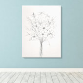 Minimalistische handgetekende botanische Planten f Canvas Afdruk (Insitu (Houten vloer))
