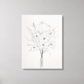 Minimalistische handgetekende botanische Planten f Canvas Afdruk (Voorkant)