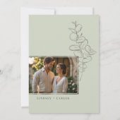 Minimalistische handgetekende eucalyptus laat foto kaart (Achterkant)