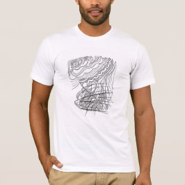 minimalistische handgetekende golvende lijn abstra t-shirt