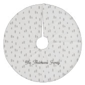 Minimalistische handgetekende Kerstmoderne script Fleece Kerstboom Rok (Voorkant)
