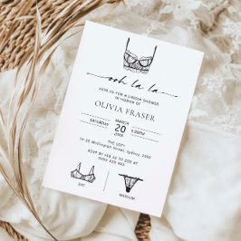 Minimalistische handgetekende lingerie bruidsfeest kaart