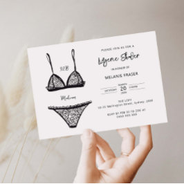 Minimalistische handgetekende lingerie bruidsmeisj kaart