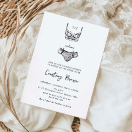 Minimalistische handgetekende lingerie bruidsmeisj kaart