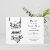 Minimalistische handgetekende lingerie bruidsmeisj kaart (Staand voorkant)
