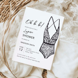 Minimalistische handgetekende lingerie bruiloft kaart