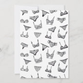 Minimalistische handgetekende lingerie douche kaart (Achterkant)