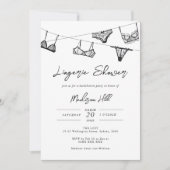 Minimalistische handgetekende lingerie douche kled kaart (Voorkant)