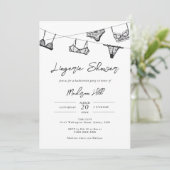 Minimalistische handgetekende lingerie douche kled kaart (Staand voorkant)