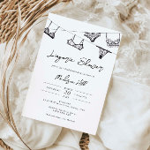 Minimalistische handgetekende lingerie douche kled kaart