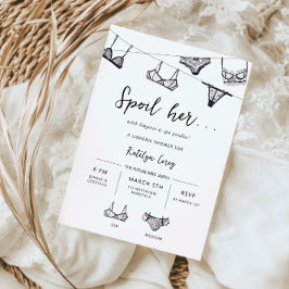 Minimalistische handgetekende lingerie douche kled kaart