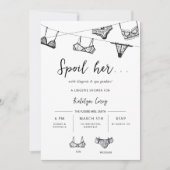 Minimalistische handgetekende lingerie waslijn dou kaart (Voorkant)