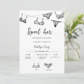 Minimalistische handgetekende lingerie waslijn dou kaart (Staand voorkant)