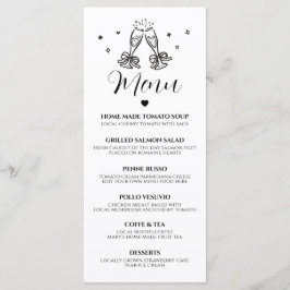 Minimalistische handgetekende menu kaart voor het 