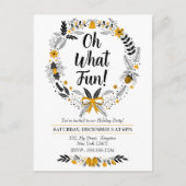 Minimalistische handgetekende Oh What Fun Kerstfee Uitnodiging Briefkaart (Voorkant)