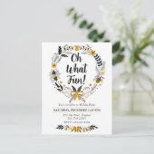 Minimalistische handgetekende Oh What Fun Kerstfee Uitnodiging Briefkaart (Staand voorkant)