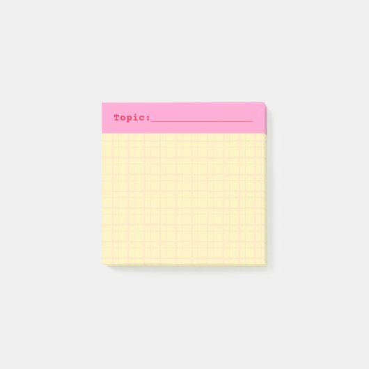 Minimalistische HandGetekende Raster Onderwerp Kop Post-it® Notes (Voorkant)