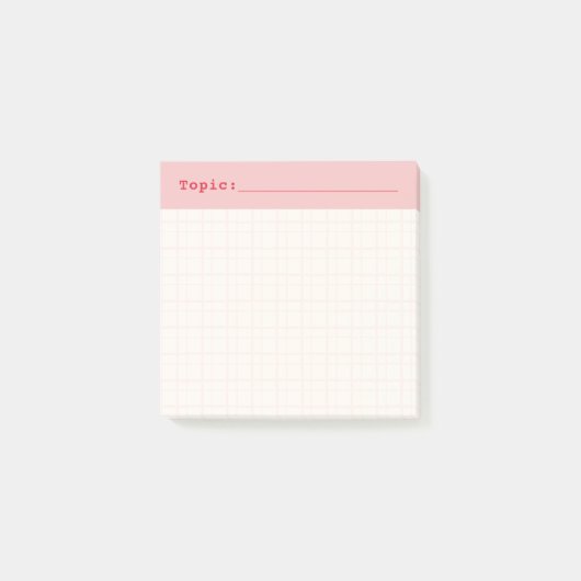 Minimalistische HandGetekende Raster Onderwerp Kop Post-it® Notes (Voorkant)