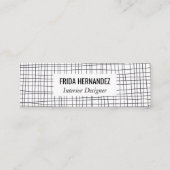 Minimalistische handgetekende Stripes Grid Lines C Mini Visitekaartje (Voorkant)