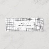 Minimalistische handgetekende Stripes Grid Lines C Mini Visitekaartje (Achterkant)