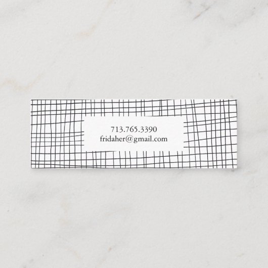 Minimalistische handgetekende Stripes Grid Lines C Mini Visitekaartje (Achterkant)